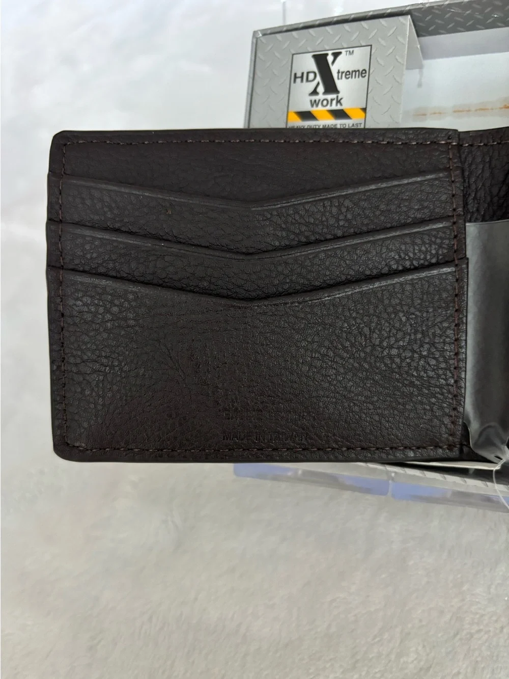 HD XTREME WORK Men's Top Grain Leather Bi-Fold Wallet and Money Clip--NWT